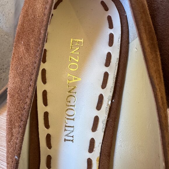 Enzo Angiolini “Sully” Brown Suede Peep Toe Heels Size 6 — New - Picture 6 of 7